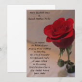 Invitation Mariage étonnant de la Rose rouge (Devant / Derrière)