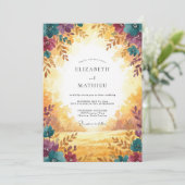 Invitation Mariage Eucalyptus à feuillage de prune à la mouta (Debout devant)