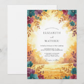 Invitation Mariage Eucalyptus à feuillage de prune à la mouta (Devant / Derrière)