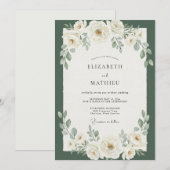 Invitation Mariage Eucalyptus à Feuillage Persistant (Devant / Derrière)