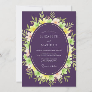 Invitation Mariage Eucalyptus à Feuillage Rose Améthyste
