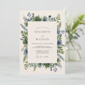 Invitation Mariage Eucalyptus au Feuillage Bleu Acier (Debout devant)