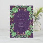 Invitation Mariage Eucalyptus au Feuillage Bronze Plum (Debout devant)