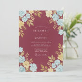 Invitation Mariage Eucalyptus au Feuillage Champagne (Debout devant)
