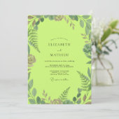 Invitation Mariage Eucalyptus au Feuillage Chartreuse (Debout devant)