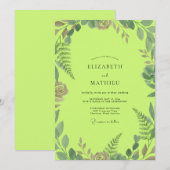 Invitation Mariage Eucalyptus au Feuillage Chartreuse (Devant / Derrière)