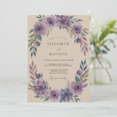 Invitation Mariage Eucalyptus au Feuillage d'Améthyste (Debout devant)