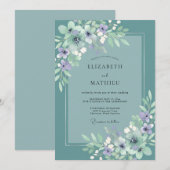 Invitation Mariage Eucalyptus au Feuillage d'Améthyste Sarcel (Devant / Derrière)