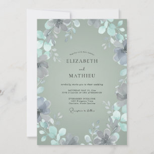 Invitation Mariage Eucalyptus au feuillage d'ardoise argentée