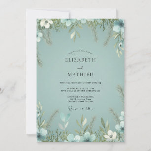 Invitation Mariage Eucalyptus au feuillage de céladon poussié