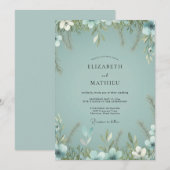 Invitation Mariage Eucalyptus au feuillage de céladon poussié (Devant / Derrière)