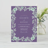 Invitation Mariage Eucalyptus au feuillage de menthe améthyst (Debout devant)