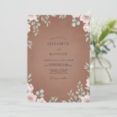 Invitation Mariage Eucalyptus au feuillage de menthe argile (Debout devant)