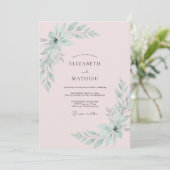 Invitation Mariage Eucalyptus au feuillage de menthe douce (Debout devant)