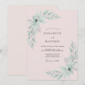 Invitation Mariage Eucalyptus au feuillage de menthe douce (Devant / Derrière)