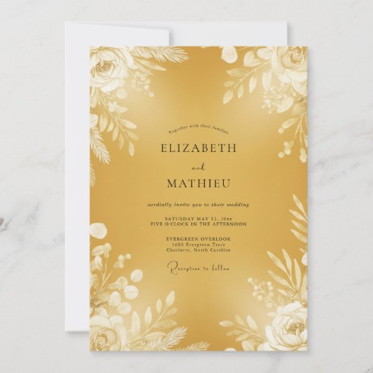 Invitation Mariage Eucalyptus au feuillage de moutarde (Devant)