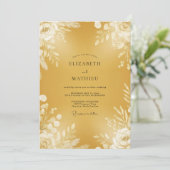 Invitation Mariage Eucalyptus au feuillage de moutarde (Debout devant)