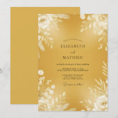 Invitation Mariage Eucalyptus au feuillage de moutarde (Devant / Derrière)