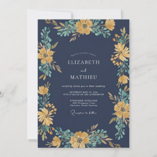 Invitation Mariage Eucalyptus au feuillage de moutarde de min