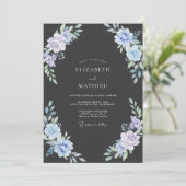 Invitation Mariage Eucalyptus au feuillage de Pervenche au Ch (Debout devant)