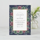 Invitation Mariage Eucalyptus au feuillage de prune de minuit (Debout devant)