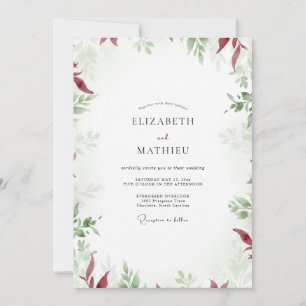 Invitation Mariage Eucalyptus au feuillage de sauge de Bourgo