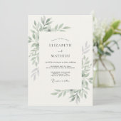 Invitation Mariage Eucalyptus au Feuillage d'Olivier (Debout devant)