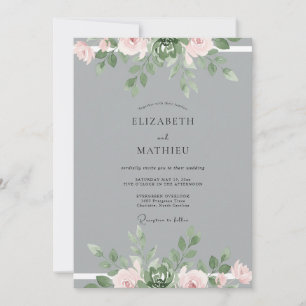 Invitation Mariage Eucalyptus au feuillage gris acier