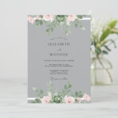 Invitation Mariage Eucalyptus au feuillage gris acier (Debout devant)