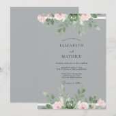 Invitation Mariage Eucalyptus au feuillage gris acier (Devant / Derrière)