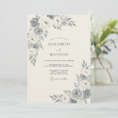 Invitation Mariage Eucalyptus au Feuillage Gris Ardoise (Debout devant)