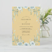 Invitation Mariage Eucalyptus au feuillage gris moutarde (Debout devant)