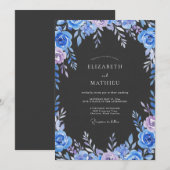 Invitation Mariage Eucalyptus au Feuillage Indigo Pervenche (Devant / Derrière)