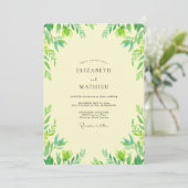 Invitation Mariage Eucalyptus au Feuillage Jaune Beurre (Debout devant)