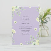 Invitation Mariage Eucalyptus au Feuillage Jaune Lilas (Debout devant)