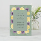 Invitation Mariage Eucalyptus au feuillage jaune pourpre (Debout devant)