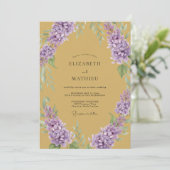 Invitation Mariage Eucalyptus au feuillage lilas ocre (Debout devant)