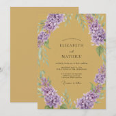 Invitation Mariage Eucalyptus au feuillage lilas ocre (Devant / Derrière)
