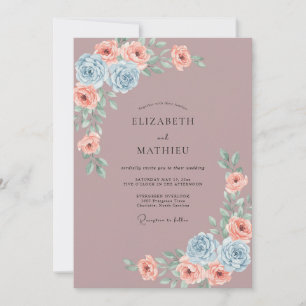 Invitation Mariage Eucalyptus au feuillage lilas poussiéreux