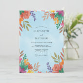 Invitation Mariage Eucalyptus au feuillage orange violet (Debout devant)