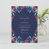 Invitation Mariage Eucalyptus au Feuillage Pourpre de Minuit (Debout devant)