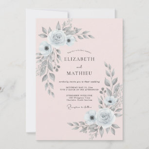 Invitation Mariage Eucalyptus au feuillage Silver Blush