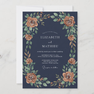 Invitation Mariage Eucalyptus au feuillage terracotta de minu