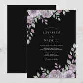 Invitation Mariage Eucalyptus au Feuillage Violet Changeant (Devant / Derrière)