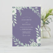 Invitation Mariage Eucalyptus au feuillage violet foncé (Debout devant)