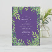 Invitation Mariage Eucalyptus au Feuillage Violet Profond (Debout devant)