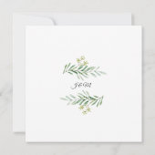 Invitation Mariage Eucalyptus bleu marine Russe (Dos)