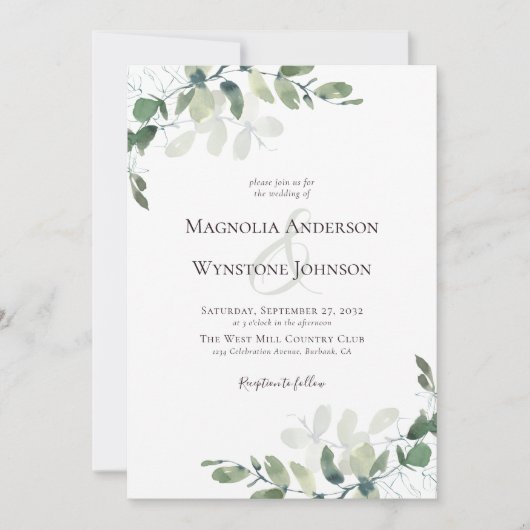 Invitation Mariage Eucalyptus Botanical (Devant)