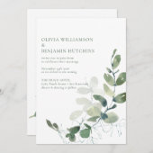 Invitation Mariage Eucalyptus botanique moderne RSVP en ligne (Devant / Derrière)