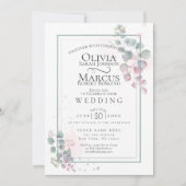 Invitation Mariage | Éucalyptus d'aquarelle moderne (Devant)